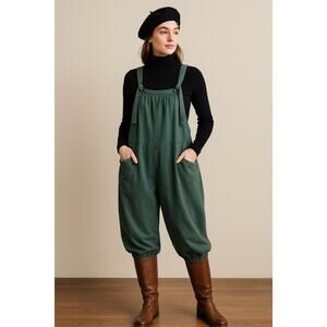 Monthorigin Overall Jumpsuit Romper Harem O/S Washed Blue Hippie Rustic Cottage